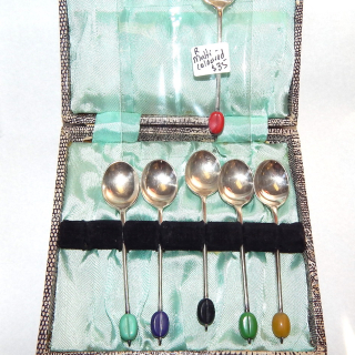 Silver plated coffee bean spoons