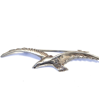 Mexican Silver Gliding Gull Brooch