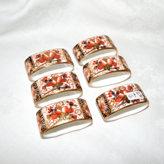 Set of x6 Oval Royal Crown Derby Napkin Rings