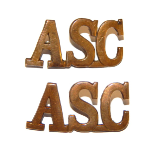 WW1 Army Service Corps (ASC) Shoulder Tiltle Badges Pair