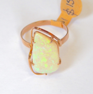 9ct Gold Free Form Cabochon Opal Ring