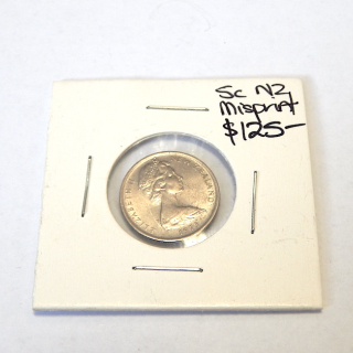 NZ 5c Coin 1973 Misprint