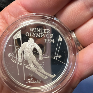 1994 winter Olympic 1994 NZ $5 Coin