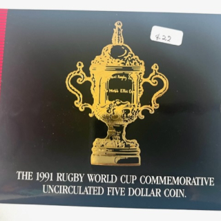 1991 rugby World Cup unc Five Dollar coin