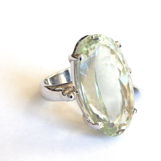 Gorgeous New Lime Quartz Sterling Silver Ring