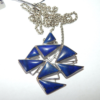 Sterling Silver Lapis Lazuli Necklace or Brooch