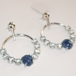 New Sterling Silver Topaz and Tanzanite Earrings