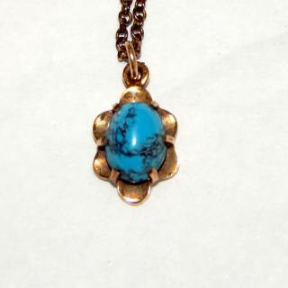Little Gold and Turquoise pendant Necklace