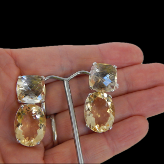 Sterling Silver & Lemon Quartz drop earrings