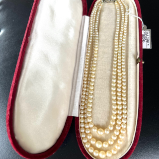 Vintage triple string of Sea Cultured Pearls