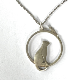 Sterling Silver Cat and Mouse necklace