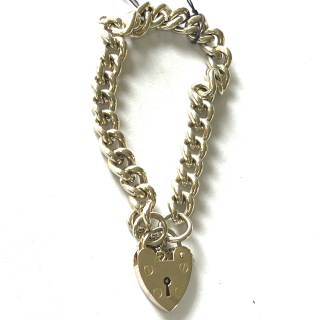 Solid sterling silver chain bracelet