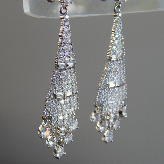 Drop pair of Crystal earrings