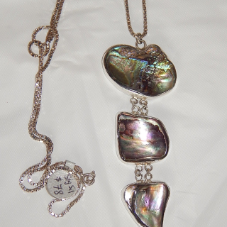 Silver and Paua Shell necklace