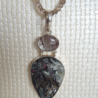 Sterling Silver and Rutilated Quartz Necklace
