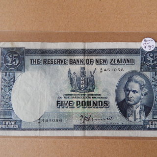 NZ Five Pound Hanna Bank Note