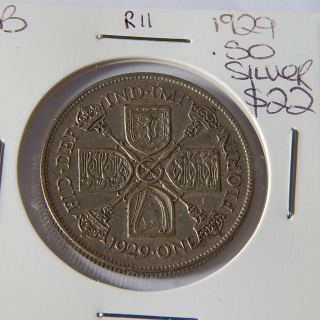 1929 English One Florin Coin