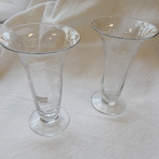 Pair of Tudor Crystal Vases