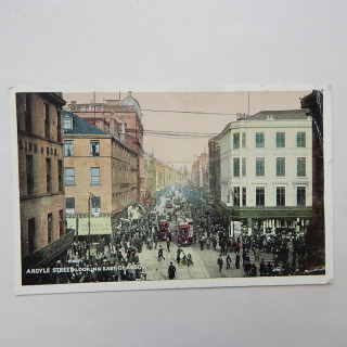 1918 Postcard , ARGYLE Street Glasgow