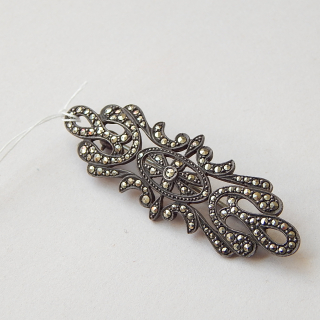 1930's Silver and Marcasite Brooch