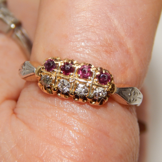 18ct Ruby and Diamond Vintage Ring