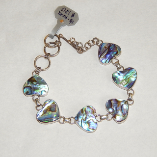 New NZ Paua and Silver heart bracelet