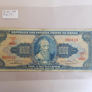 Bank note from BRAZIL