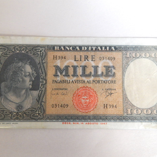 1947 Italy 1000 Lire Bank Note