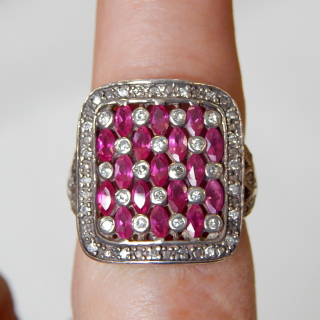 Sterling Silver crystal set Dress ring